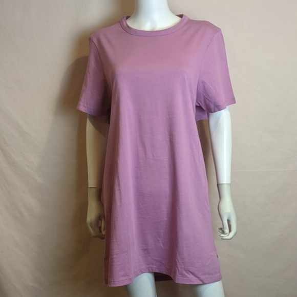 ASOS Petite Purple Short Sleeve Open Back Mini Shirt Dress size 10 Petite - Picture 1 of 6
